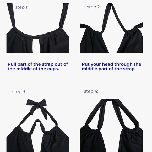 Aqua Eve Halter Keyhole Ruched Tummy Control One-Piece Swimsuit Plus Size 22W - Picture 5 of 16